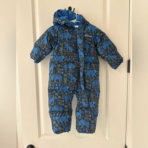 Columbia infant snuggly bunny bunting snowsuit, hooded one piece 12-18M Blue